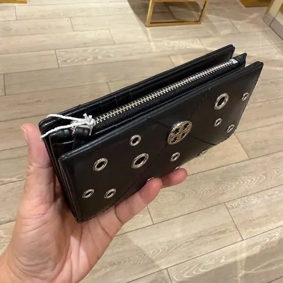 Tory Burch Willa Medium Wallet 175974 Black $300 - Picture 3 of 9